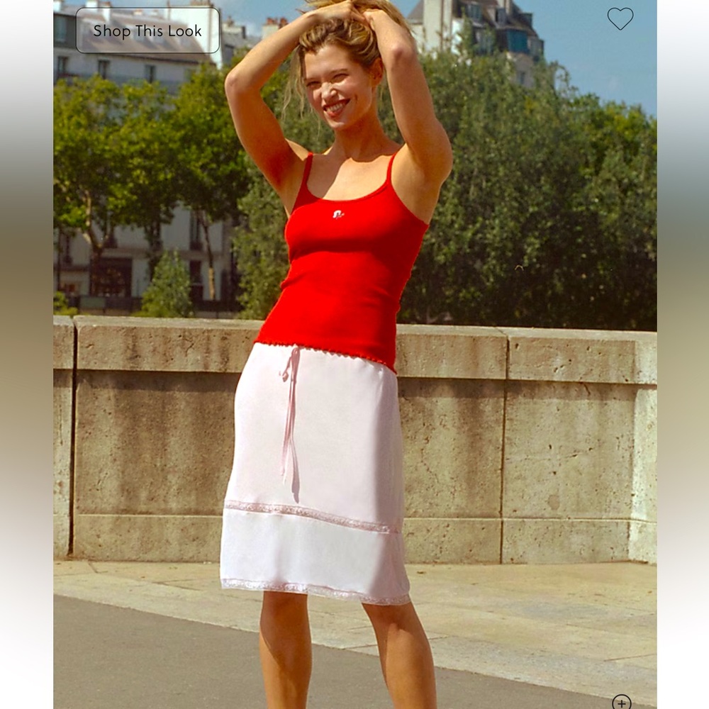 Brand New Never Worn Route x J. Crew Poeme Skirt in Porcelain Pink